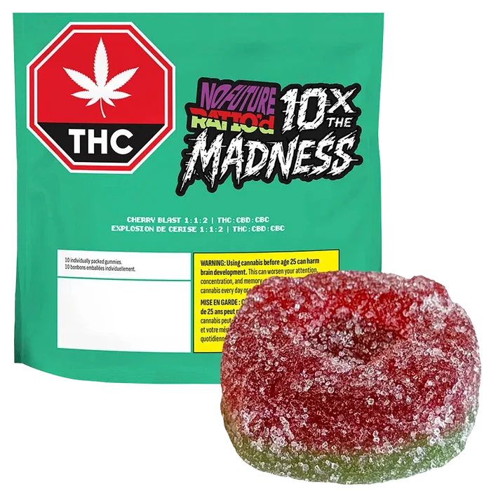 No Future 10 pack 10X the Madness Ratio'd Cherry Blast 1:1:2 THC/CBD/CBC Gummies Edibles