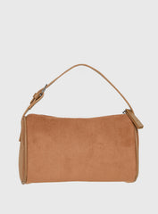 Brennah Faux Suede Shoulder Bag Tan