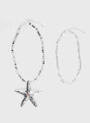 Covey Necklace Set Silver