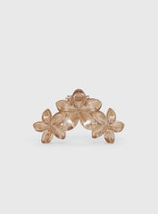 Radiant Beam Floral Hair Clip Brown