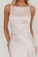 Helsi Low Back Lace Insert Maxi Dress Pink