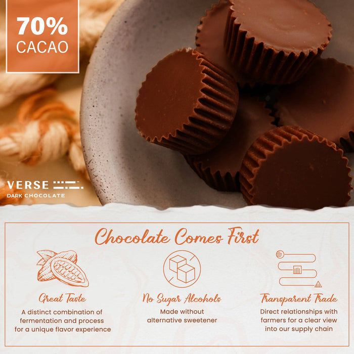 70% Dark Chocolate Almond Butter and Cinnamon Cups