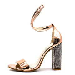 Casual Rhinestone Slip On Platform Heels