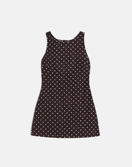 Ayana Open Back Mini Dress in Medium Polka Brown