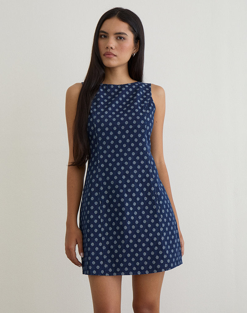 Ayura Dress in Polka Chambray Indigo