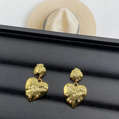 Vintage Medieval Heart Earrings