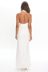 Alisette Halter Split Maxi Dress White