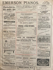 (Vaudeville) Koster & Bial's Music Hall. "Grand Family Matinee." March 25, 1895.