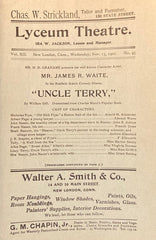 "Uncle Terry." Lyceum Theatre. New London, CT. Nov. 13, 1901.