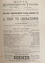 Madison Square Theatre, NY. "A Trip to Chinatown." Sept. 26, 1892.