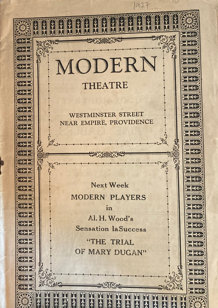 Modern Theatre. Providence, RI. "Sorrell & Son." (1927)