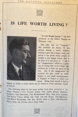(Lennox Robinson) Ambassadors Theatre, London. "Is Life Worth Living?" Oct. 30, 1933.