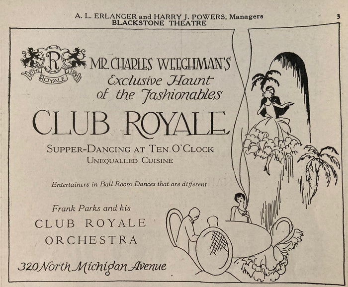 Blackstone Theatre, Chicago. "The Second Mrs. Tanqueray." Feb. 9th, 1925.