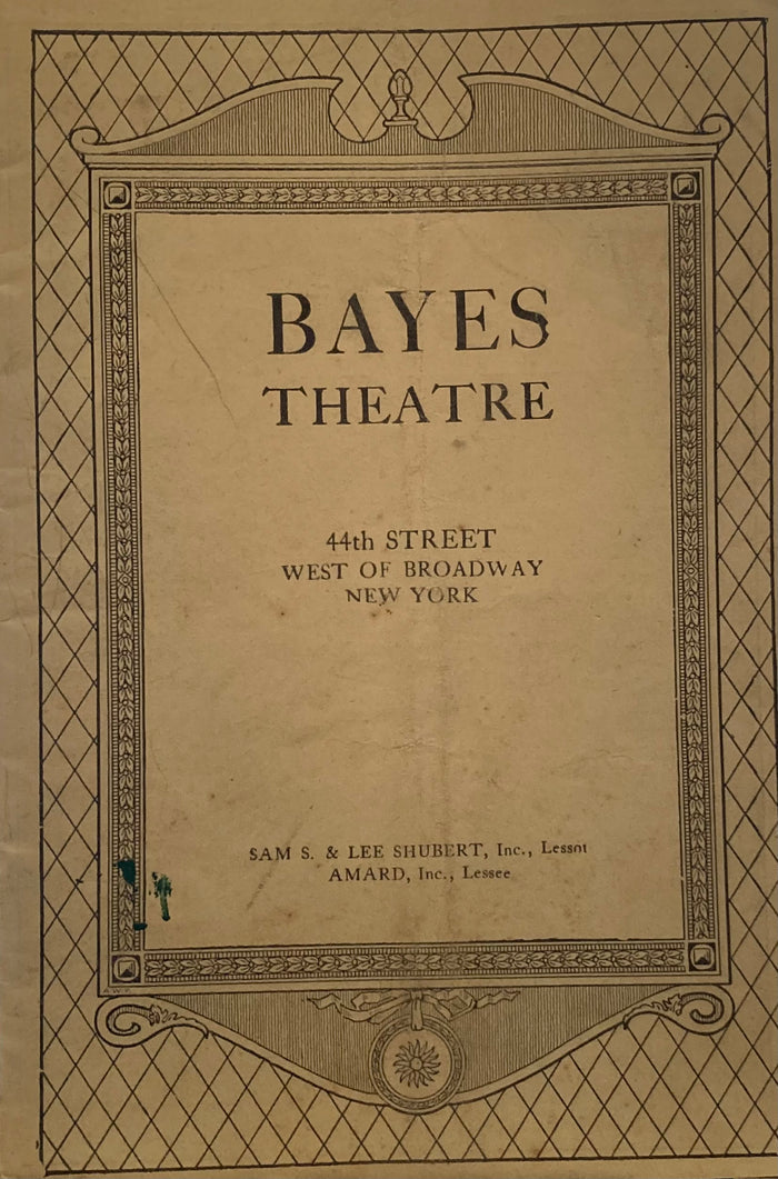 Bayes Theatre, NY. "Gertie." June 13, 1927.