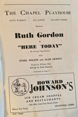 The Chapel Playhouse, Guilford, CT. Ruth Gordon in "Here Today." July 1, 1940.