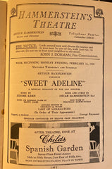 Hammerstein's Theatre, NY. "Sweet Adeline." Feb. 17, 1930.