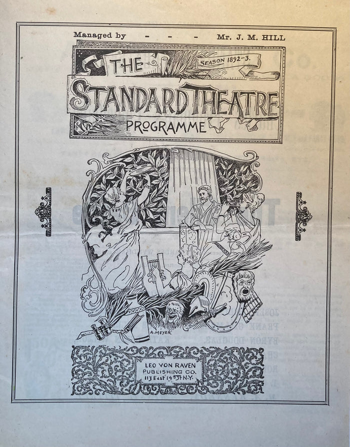 Standard Theatre, NY. Charles Frohman's Comedians in "The Better Part" and "The Sportsman." March 13, 1892.