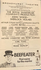 "Sherlock Holmes." Broadhurst Theatre, NY. March, 1975.