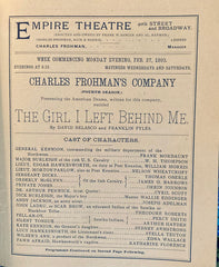 Empire Theatre, NY. "The Girl I Left Behind Me." Feb. 27, 1893.