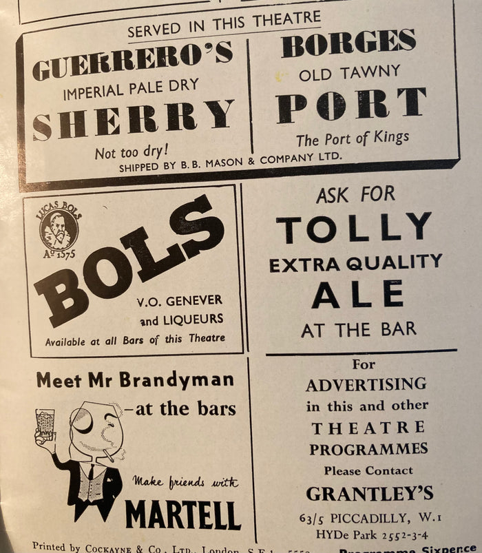 Harold Pinter's "The Birthday Party." Lyric Hammersmith, London. May, 1958.