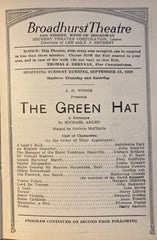 (Leslie Howard) Broadhurst Theatre, NY. "The Green Hat." Sept. 15, 1925. (Opening Night)
