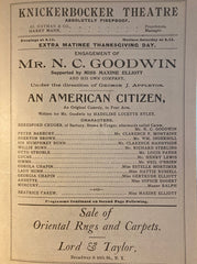 Knickerbocker Theatre, NY. "An American Citizen." Nov. 15, 1897.