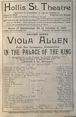 "In the Palace of The King." Hollis St. Theatre, Boston. Sept. 30, 1901.