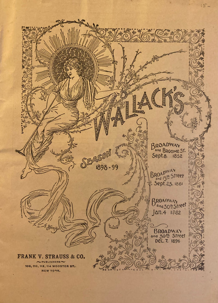 Wallack's Theatre, NY. "The Cuckoo." April 3, 1898.