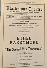 Blackstone Theatre, Chicago. "The Second Mrs. Tanqueray." Feb. 9th, 1925.