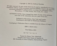 A Cook's Tour. In search of the perfect meal. By Anthony Bourdain. (2001)