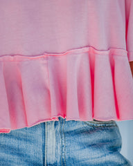 Gal Pal Cotton Peplum Top - Pink