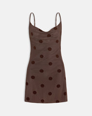 Pastila Mini Dress in Big Polka Flock Brown