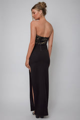 Maravilla Lace Bodice Maxi Dress Black/Nude