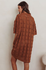 Best Friend Knit Shirt Dress Chocolate