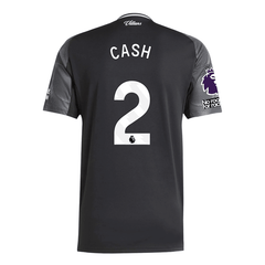 adidas Cash Men's Aston Villa 25/26 Away Jersey w/ EPL + NRFR Patches (Black/Global Blue) | SoccerWearhouse