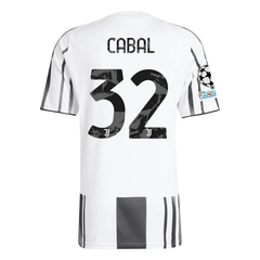 adidas Juventus Cabal Home Jersey w/ Champions League Patches 25/26 (White/Black/Pink) | SoccerWearhouse