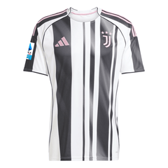 adidas Men's Juventus Rouhi Home Jersey w/ Serie A Patch 25/26 (White/Black/Pink) | SoccerWearhouse