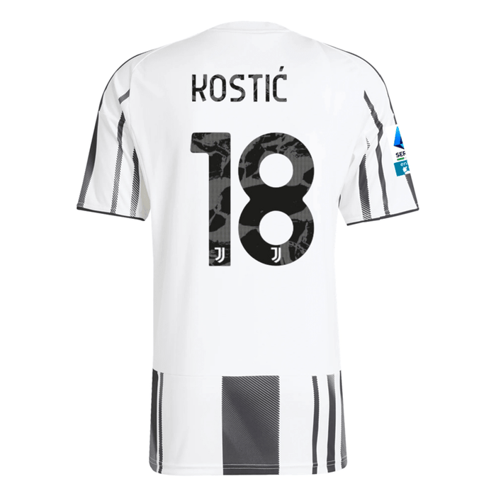 adidas Men's Juventus Kostic Home Jersey w/ Serie A Patch 25/26 (White/Black/Pink) | SoccerWearhouse