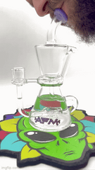 AFM Glass Hour Glass 8.5" Recycler Dab Rig