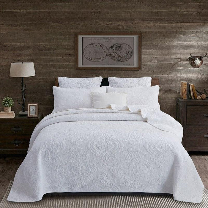 All-Season Cotton Bedspread Set - Chic and Comfortable Bedding