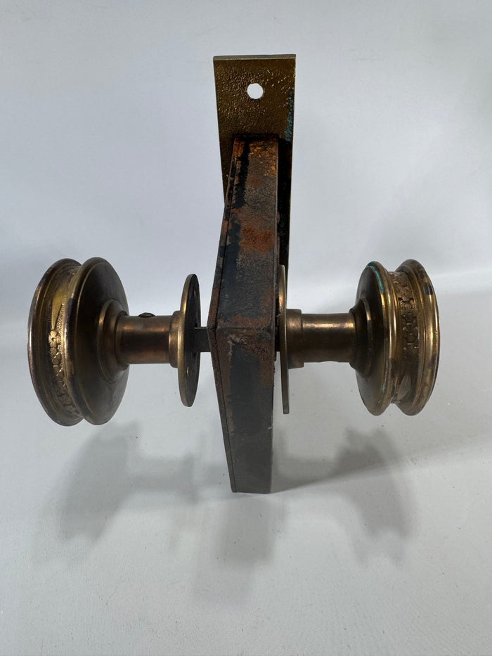 Antique Norwalk Mortise Lock Set with Ornate Brass Door Knobs Victorian Door Hardware