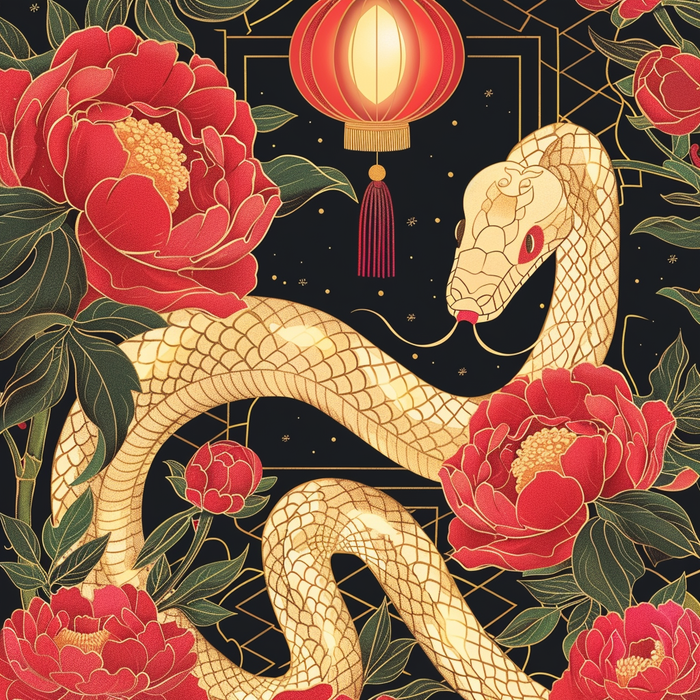 Auspicious Gold Snake