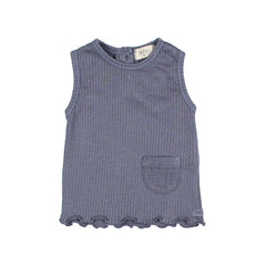 Baby Rib Top in Blue Stone