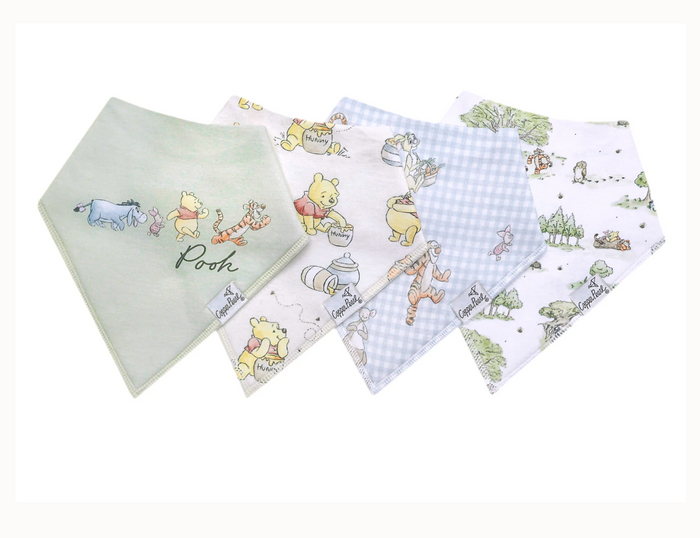 Bandana Bib Set - hundred acre wood