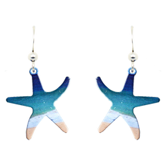 Beach Starfish Earrings, Sterling Silver Earwires, Item# 1573