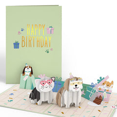 Birthday Cats and Dogs Lovepop Card