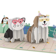 Birthday Cats and Dogs Lovepop Card