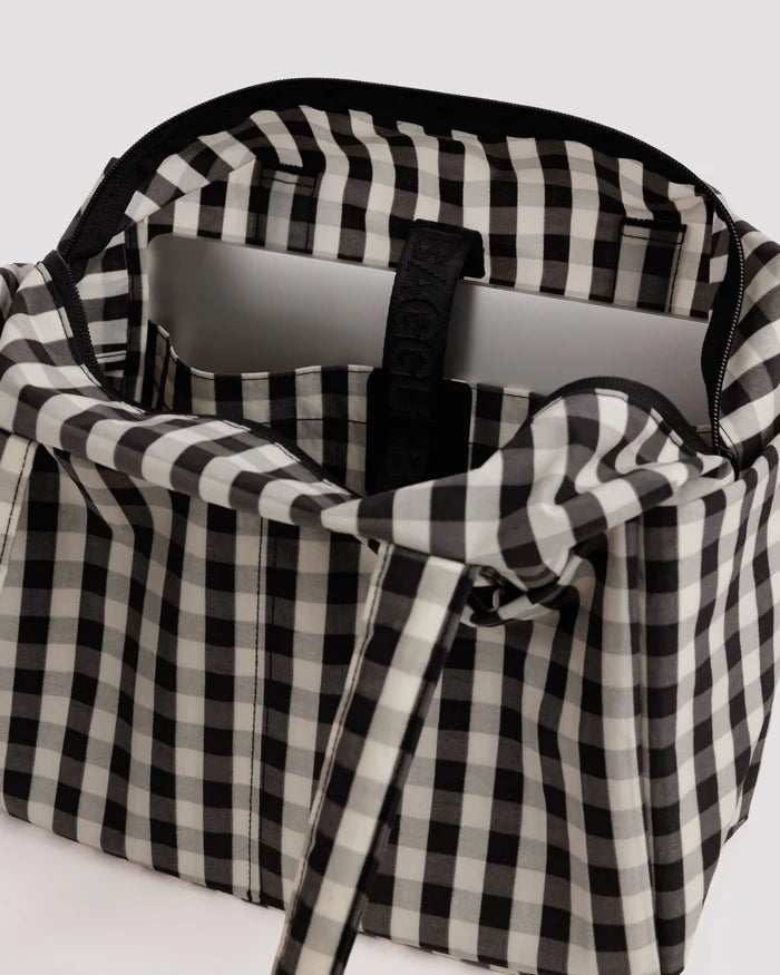 Black and Cream Gingham Everyday Cloud Bag