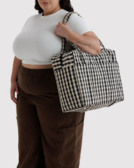 Black & Cream Gingham Cloud Carry On Bag