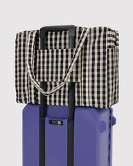 Black & Cream Gingham Cloud Carry On Bag